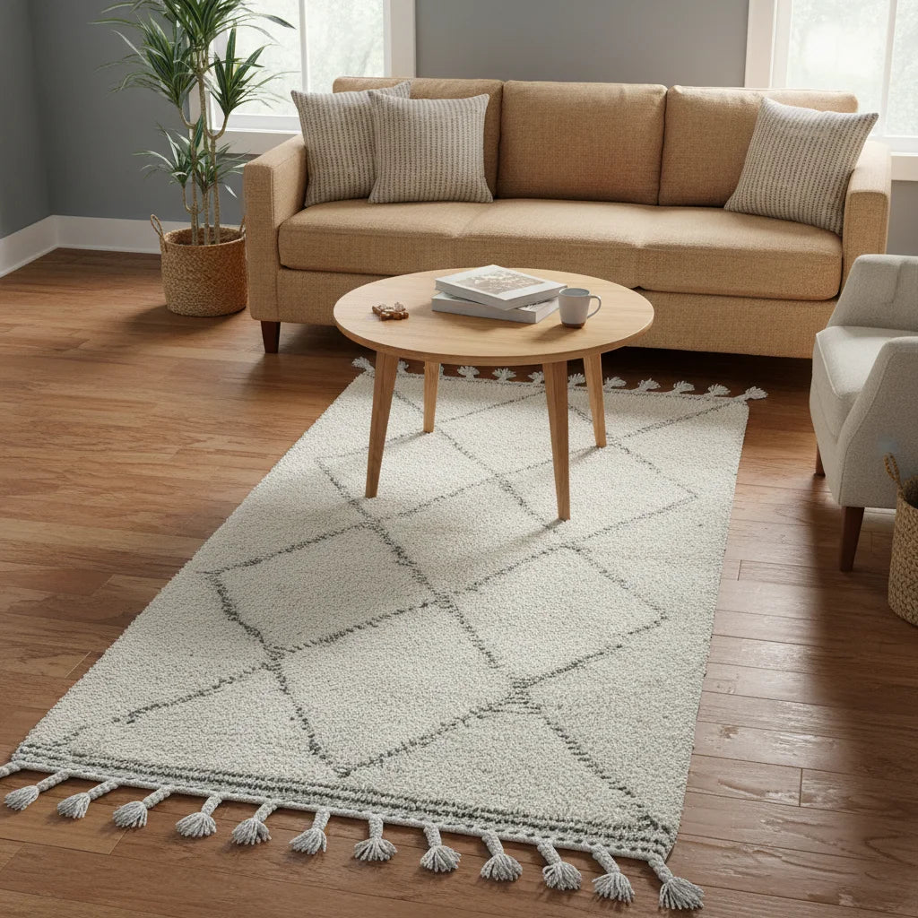 Abstract Narrative Azilal Moroccan Runner – Handmade Multi-Color Tribal Story Wool Shag