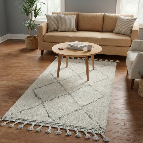 Abstract Narrative Azilal Moroccan Runner – Handmade Multi-Color Tribal Story Wool Shag