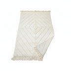 Diamond Path Beni Ourain Rug – Handwoven Ivory Moroccan Wool
