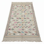 Rainbow Diamond Moroccan Kilim – Handmade Multi-Color Flat-Weave Tribal Wool Rug