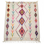 Colorful Handmade Moroccan Azilal Wool Rug - Rainbow Tribal Diamond Shag