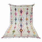Rainbow Tribal Azilal Moroccan Rug – Handmade Multi-Color Diamond Wool Shag