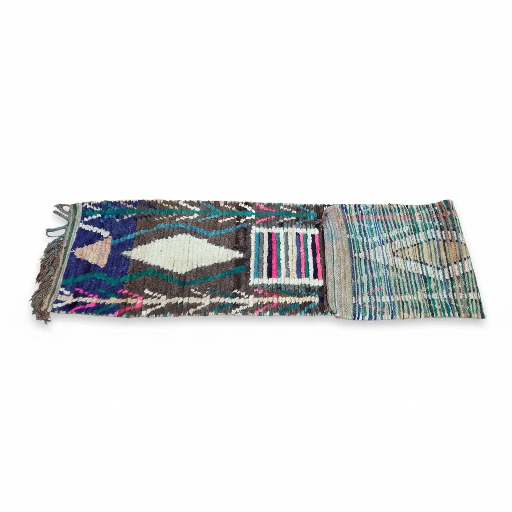 Vibrant Tribal Moroccan Azilal Runner – Handmade Multi-Color Narrative Gallery Rug