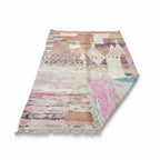 Abstract Pastel Moroccan Azilal Wool Rug – Handmade Watercolor Tribal Shag