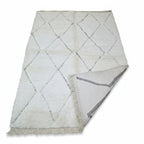 Classic Black & Ivory Beni Ourain Moroccan Rug – Handmade Large Diamond Shag