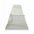 Pure Ivory Beni Ourain Runner – Handmade Solid Cream Moroccan Wool Shag