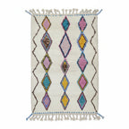 Rainbow Tribal Azilal Moroccan Rug – Handmade Multi-Color Diamond Wool Shag