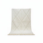 Classic Beni Ourain Amazigh Rug – Handwoven Ivory Moroccan Wool with Diamond Motifs