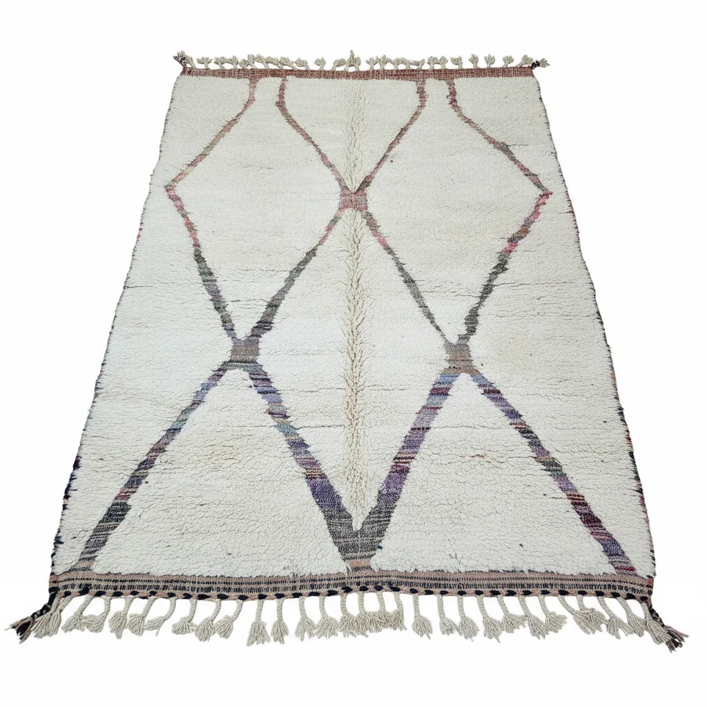 Rainbow Diamond Moroccan Azilal Rug – Handmade Multi-Color Tribal Wool Shag