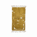Abstract Mustard Gold Moroccan Azilal Rug – Handmade Distressed Wool Shag
