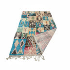 Colorful Handmade Moroccan Patchwork Rug - Eclectic Tribal Zanafi Wool Shag