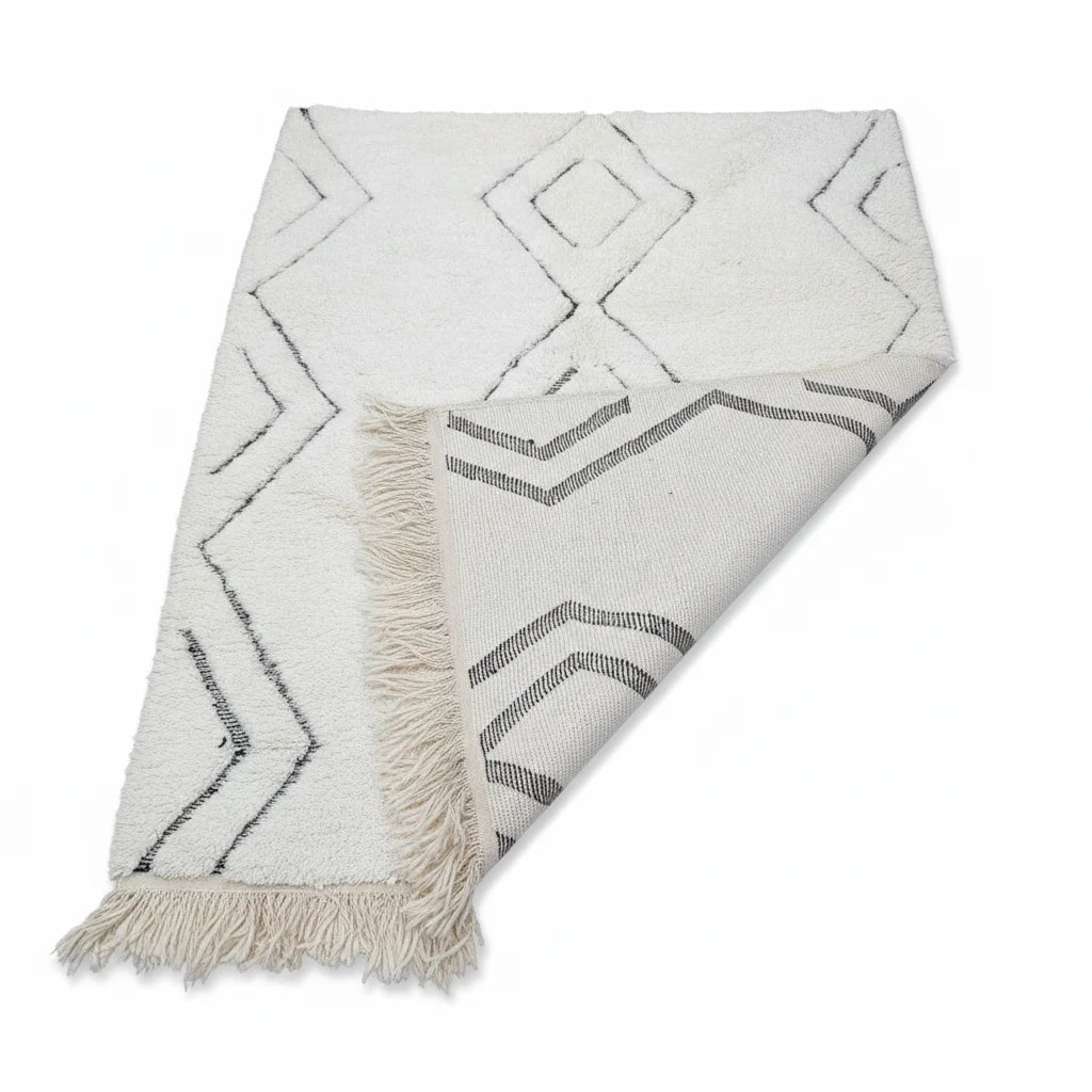 Rainbow Diamond Moroccan Azilal Wool Rug - Handmade Multi-Color Tribal Shag