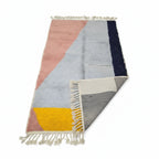 Abstract Geometric Moroccan Azilal Rug – Handmade Multi-Color Patchwork Wool Shag