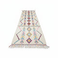 Rainbow Tribal Azilal Moroccan Runner – Handmade Multi-Color Geometric Wool Shag