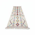 Rainbow Tribal Azilal Moroccan Runner – Handmade Multi-Color Geometric Wool Shag