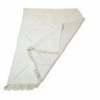 Minimalist White Beni Ourain Wool Rug – Authentic Ivory Ghost Diamond Shag