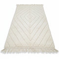 Diamond Path Beni Ourain Rug – Handwoven Ivory Moroccan Wool