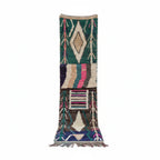 Vibrant Tribal Moroccan Azilal Runner – Handmade Multi-Color Narrative Gallery Rug