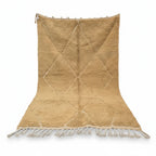 Honey Gold Moroccan Beni Ourain Wool Rug – Minimalist Tonal Diamond Shag