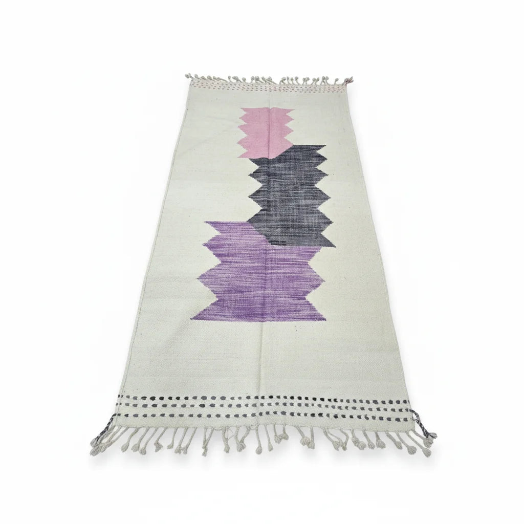 Rainbow Diamond Azilal Moroccan Rug – Handmade Multi-Color Geometric Tribal Wool Shag