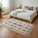 Rainbow Tribal Azilal Moroccan Rug – Handmade Multi-Color Diamond Wool Shag