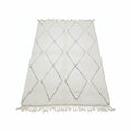 Classic Black & Ivory Beni Ourain Moroccan Rug – Handmade Large Diamond Shag