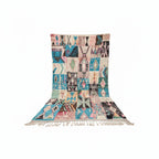 Colorful Handmade Moroccan Patchwork Rug - Eclectic Tribal Zanafi Wool Shag