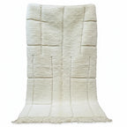 Architectural Beni Ourain Amazigh Rug – Handwoven Ivory Moroccan Wool