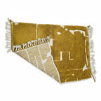 Abstract Mustard Gold Moroccan Azilal Rug – Handmade Distressed Wool Shag