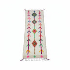 Rainbow Tribal Azilal Moroccan Runner – Handmade Multi-Color Diamond Wool Shag