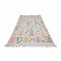 Rainbow Mosaic Azilal Moroccan Rug – Handmade Multi-Color Tribal Symbol Wool Flat-Weave