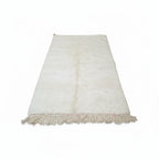 Minimalist Beni Ourain Moroccan Rug – Ivory Handwoven Wool