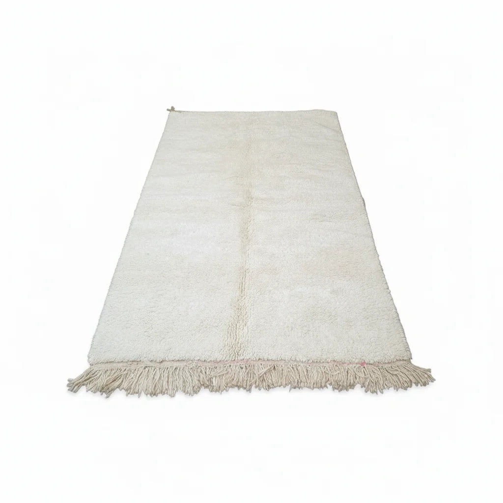 Minimalist Beni Ourain Moroccan Rug – Ivory Handwoven Wool