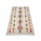 Rainbow Tribal Azilal Moroccan Rug – Handmade Multi-Color Diamond Wool Shag