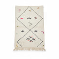 Abstract Indigo Blue Azilal Rug – Handmade Minimalist Tribal Wool Shag