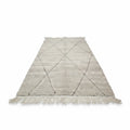 Classic Moroccan Beni Ourain Wool Rug – Handmade Black Diamond Shag