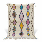 Rainbow Tribal Azilal Moroccan Rug – Handmade Multi-Color Diamond Wool Shag