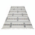 Tectonic Charcoal & Ivory Moroccan Kilim – Handmade Flat-Weave Geometric Wool Rug