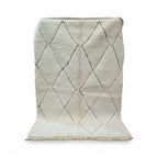 Classic Black & Ivory Beni Ourain Moroccan Rug – Handmade Large Diamond Shag