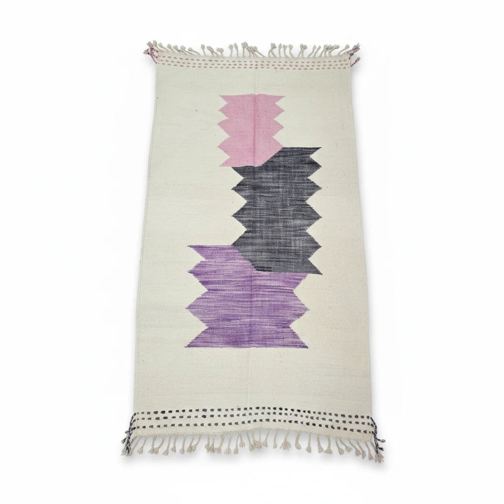 Rainbow Diamond Azilal Moroccan Rug – Handmade Multi-Color Geometric Tribal Wool Shag