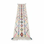 Rainbow Tribal Azilal Moroccan Runner – Handmade Multi-Color Geometric Wool Shag
