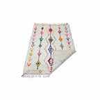 Colorful Handmade Moroccan Azilal Wool Rug - Eclectic Tribal Diamond Shag