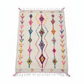 Colorful Handmade Moroccan Azilal Wool Rug - Eclectic Tribal Diamond Shag