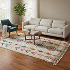Rainbow Tribal Azilal Moroccan Rug – Handmade Multi-Color Diamond Wool Shag